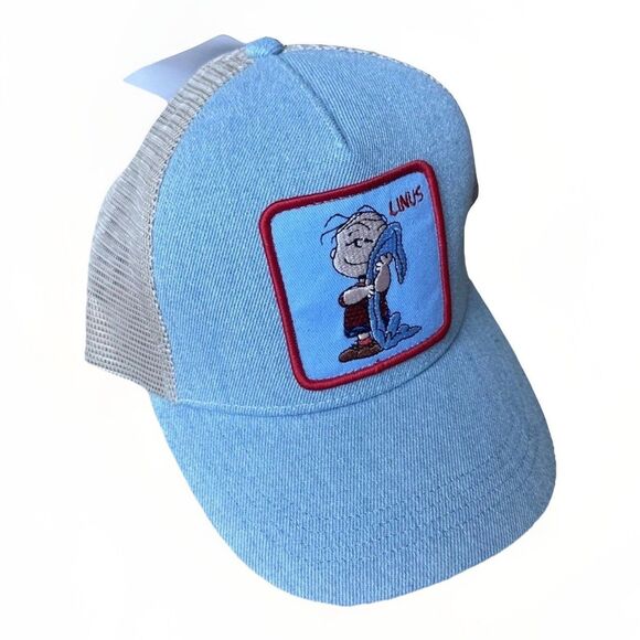 NWT Peter Grimm Peanuts Linus Trucker Denim Hat Cap - Picture 1 of 6